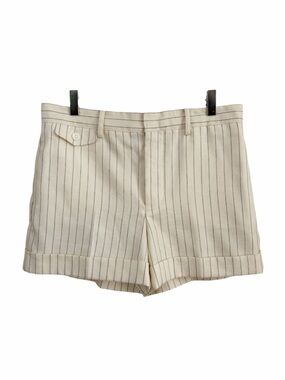 Rugby Ralph Lauren | Rare NWT Linen Wool Cream Navy Pinstripe Shorts Tailored